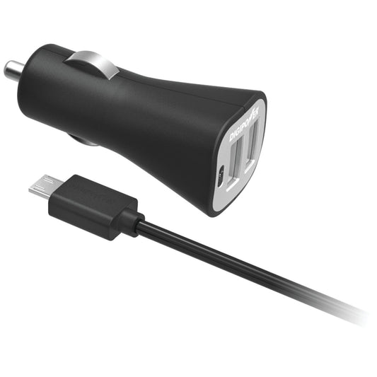 DIGIPOWER Instasense 2.4 Amp Dual Port Usb Car Charger Retail Packaging