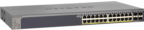 NETGEAR ProSAFE 24-port Gigabit Smart Switch With PoE and 4 SFP Ports (GS728TP)