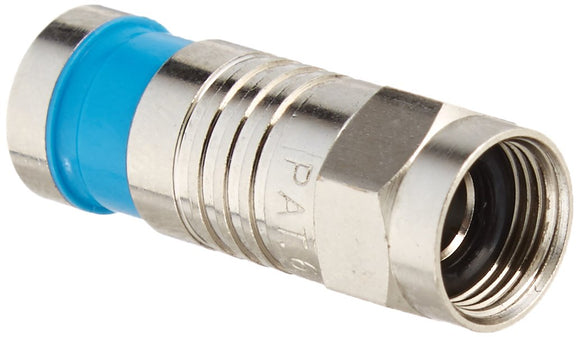 C2G 41079 RG6 Quad Compression F-Type Connector with O-Ring Multipack (50 Pack) TAA Compliant, Nickel