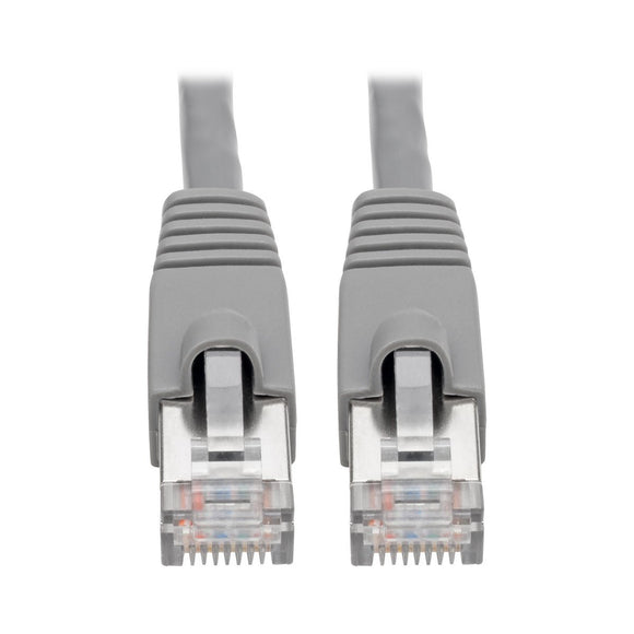 Tripp Lite N262-003-GY Cat6a Snagless Shielded STP Network Patch Cable 10G Certified, PoE, Gray, RJ45 M/M 3'