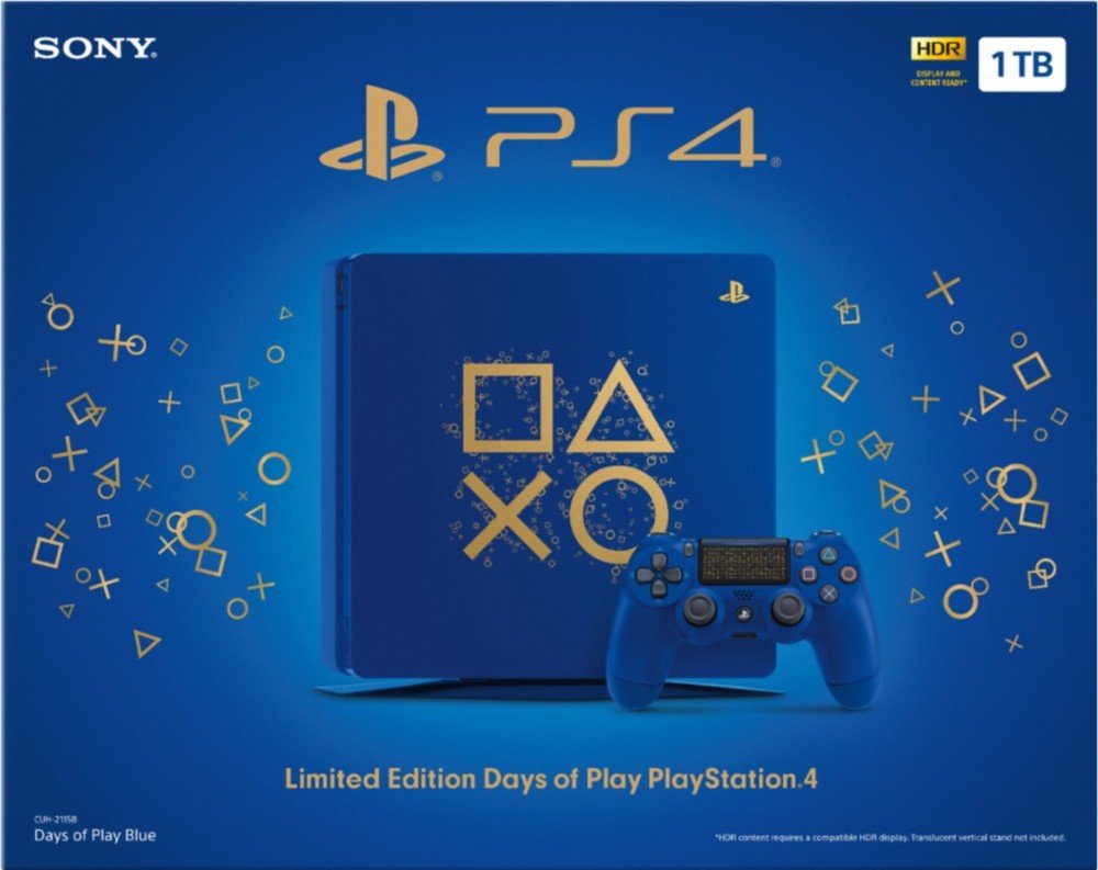 PlayStation 4 Slim 1TB Limited Edition Console - Days of Play Bundle [Discontinued]