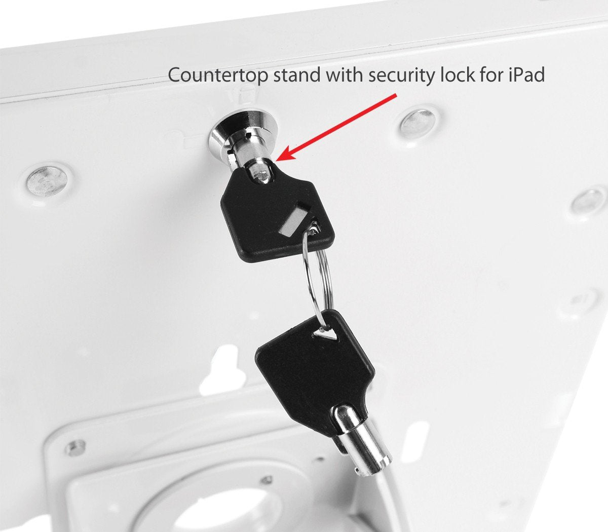 SIIG Security Lockable Countertop Kiosk & Tilting Adjustable Metal POS Stand for iPad (2/3/4/Air/Air2/Gen5/Gen6) - CE-MT2611-S1