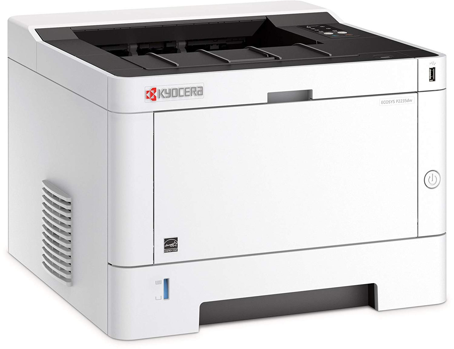 Kyocera 1102RW2US0 ECOSYS P2235dw Monochrome Network Laser Printer, 37 ppm B&W, 600 x 600 DPI Up To Fine 1200 DPI, Standard Stackless Duplex, Wireless and Wi-Fi Direct Capability, 256 MB Memory