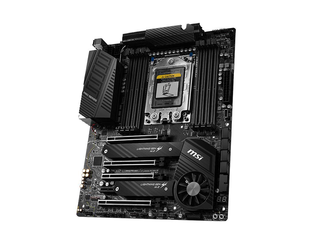 MSI TRX40 PRO WiFi Motherboard (AMD Strx4, PCIe Gen4, M.2, USB3.2 Gen2x2, DDR4, Dual 10G LAN, Wi-Fi 6, ATX)