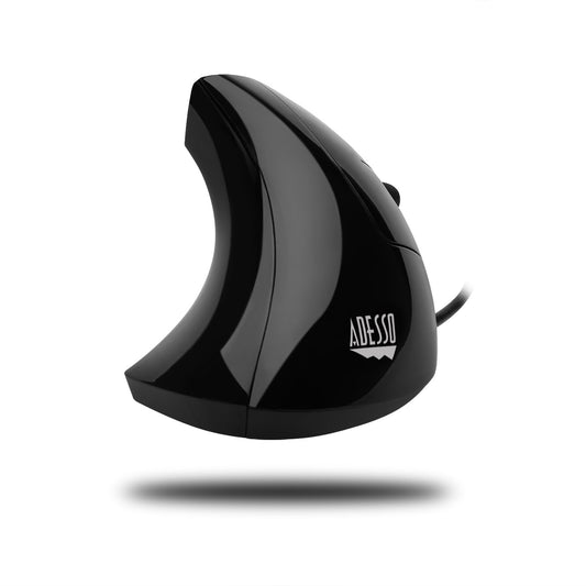 Adesso Vertical Ergonomic Illuminated Optical 6-Button USB Mouse - Right Hand Orientation (iMouseE1)