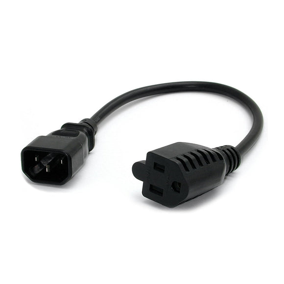 StarTech 1 ft Power Cord C14 to NEMA 5-15R