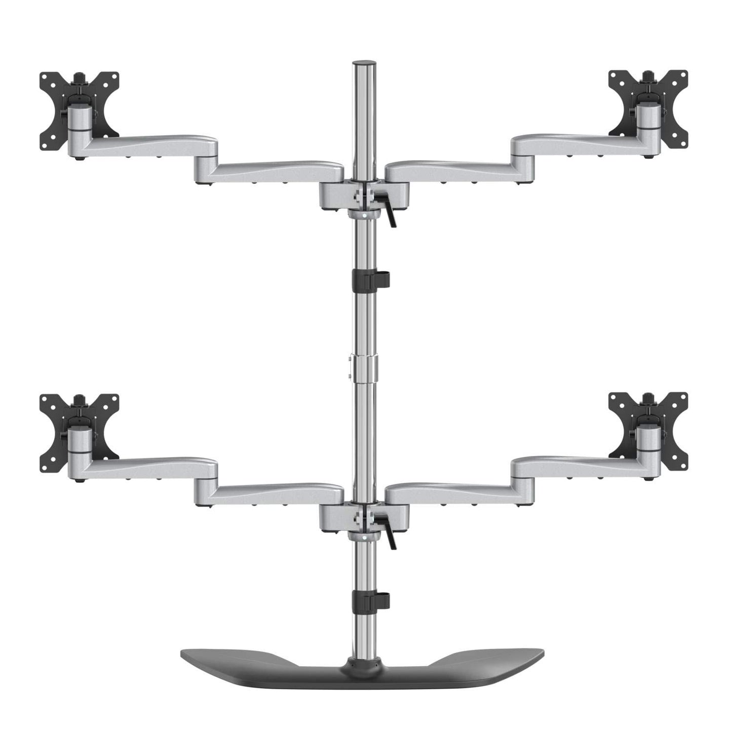 Quad-Monitor Stand - for up to 32" VESA Mount Monitors - Articulating - Steel & Aluminum - Four Monitor Mount (ARMQUADSS)