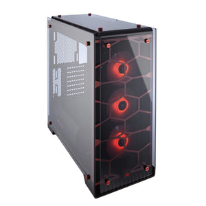 CORSAIR CRYSTAL 570X RGB Mid-Tower Case, 3 RGB Fans, Tempered Glass - Red