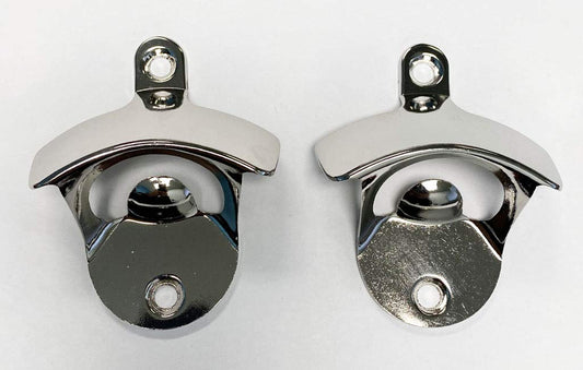 Hisen Wall-Mounted Nickel Bottle Opener, Pack of 2