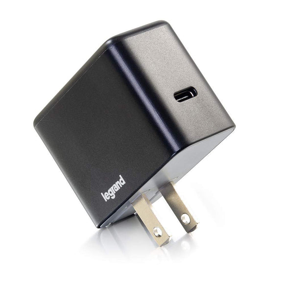 C2G 20279 1-Port USB-C Wall Charger with Power Delivery, 18W, Black