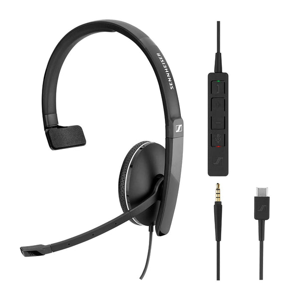 SENNHEISER SC 135 USB-C (508355) - Single-Sided (Monaural) Headset for Business Professionals | with HD Stereo Sound, Noise-Canceling Microphone, USB-C Connector (Black)
