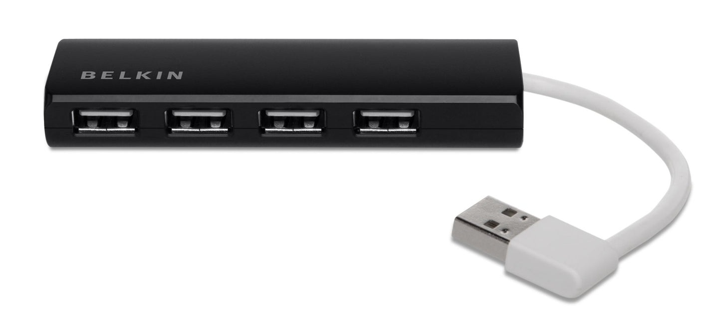 BELKIN F4U042BT Ultra-Slim Travel Hub-4 Ports, Black