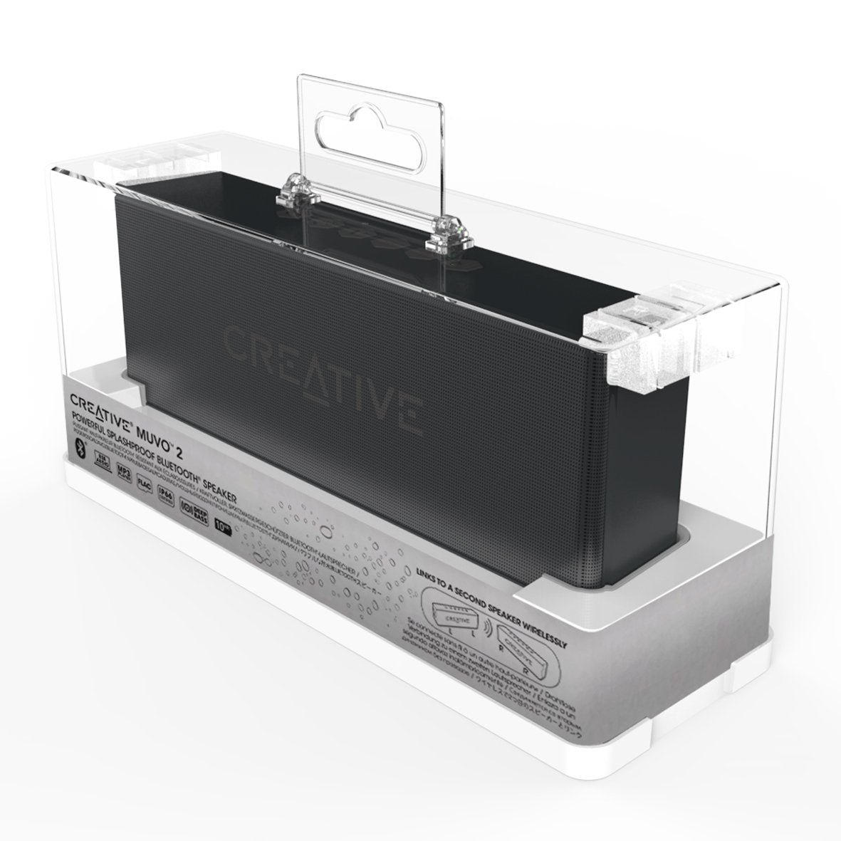 Creative MUVO 2 Portable Water-resistant Bluetooth Speaker with Built-in MP3 Player (Black)