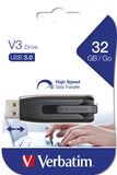 Verbatim Store and Go V3 32 GB USB 3.0 Flash Drive 49173 (Black/Gray)