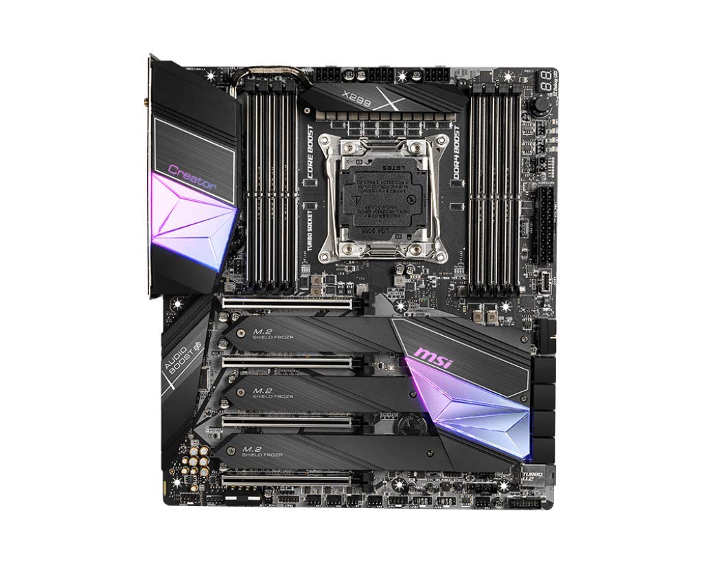 MSI Gaming Intel X299 Lga 2066 Thunderbolt M3 Wi-Fi 6 10G LAN DDR4 USB3.2 Gen 2 SLI CFX Extended ATX Motherboard (Creator X299)