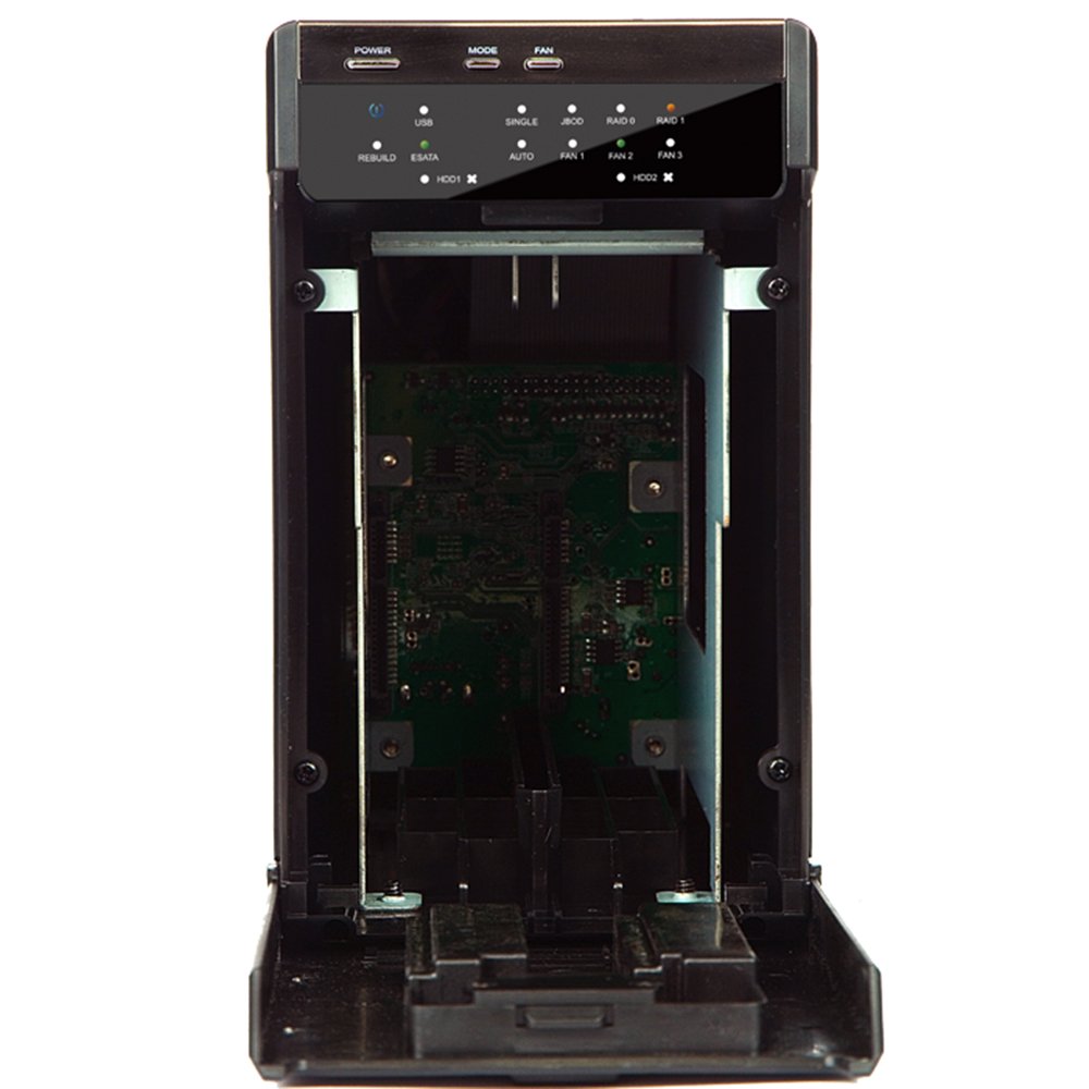 Mediasonic ProRaid 2 Bay 3.5" SATA Hard Drive Enclosure - USB 3.0 & eSATA Support 14TB & UASP Protocol (HUR3-SU3S3)