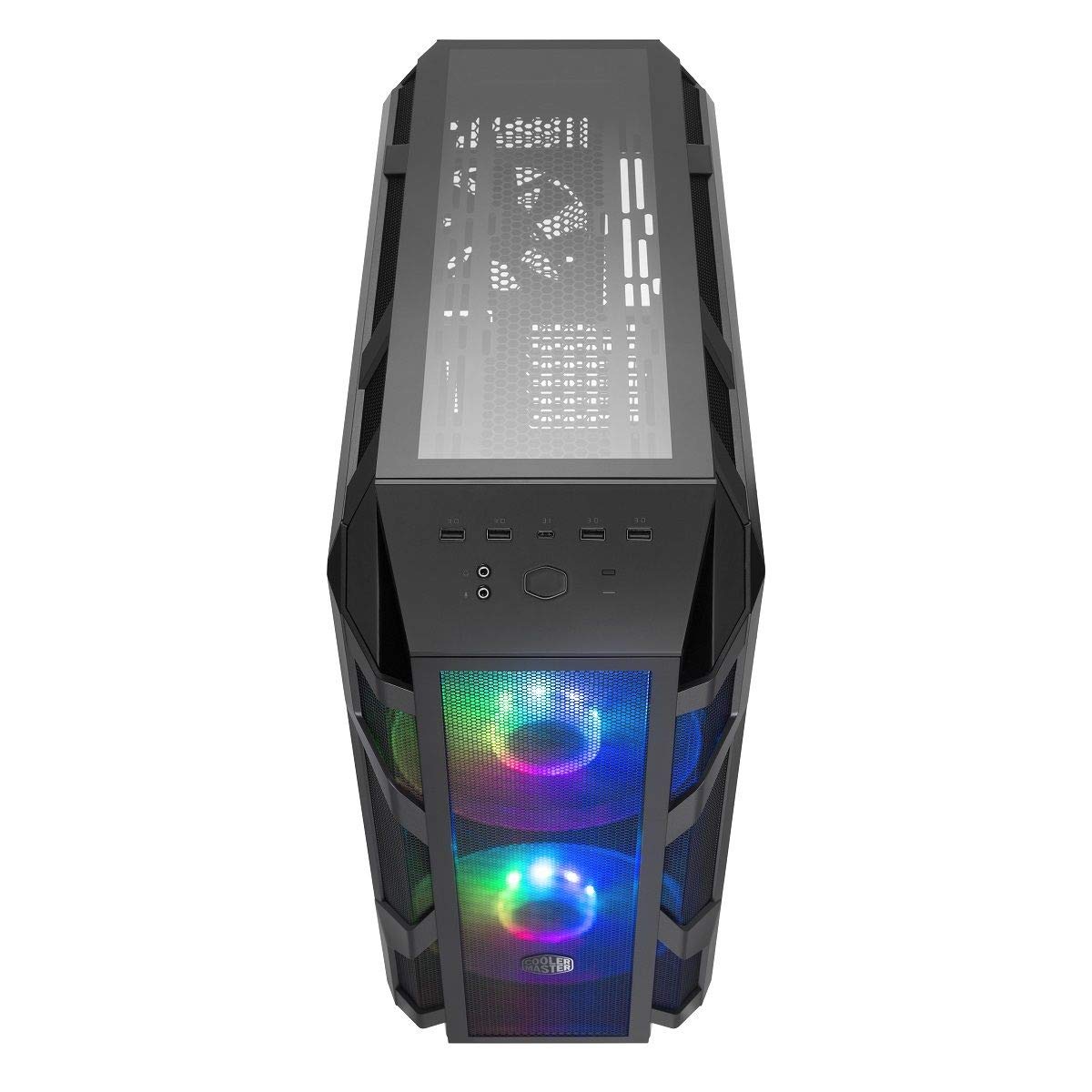 Cooler Master MasterCase H500M ATX Mid-Tower w/ 4X Side Tempered Glass Panels, Type-C I/O Panel, 2X Vertical GPU Card PCI Slots & 2X 200mm ARGB Fans w/ARGB Controller