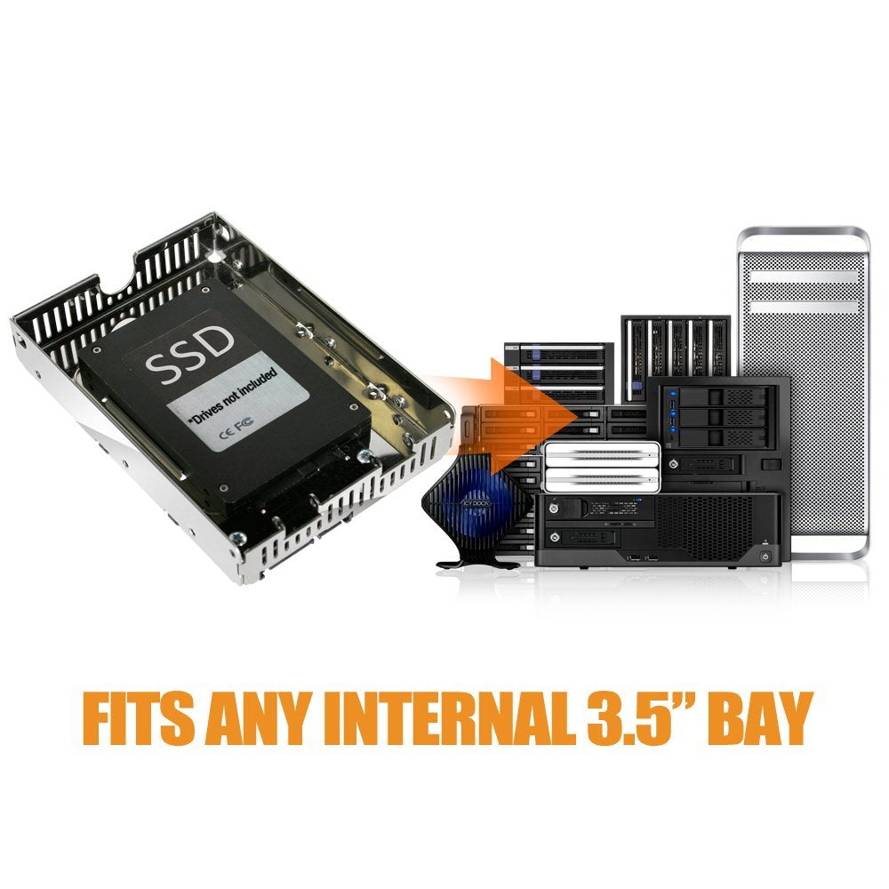 ICY DOCK 2.5" to 3.5" SSD/HDD Mounting Adapter Comparable to Adaptadrive Mac SAS/SATA Hard Drive Tray Kit (MB482SP-3B)
