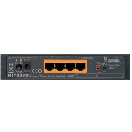NETGEAR N300 Wi-Fi Range Extender - Desktop Version with 4-Ports (WN2000RPT)