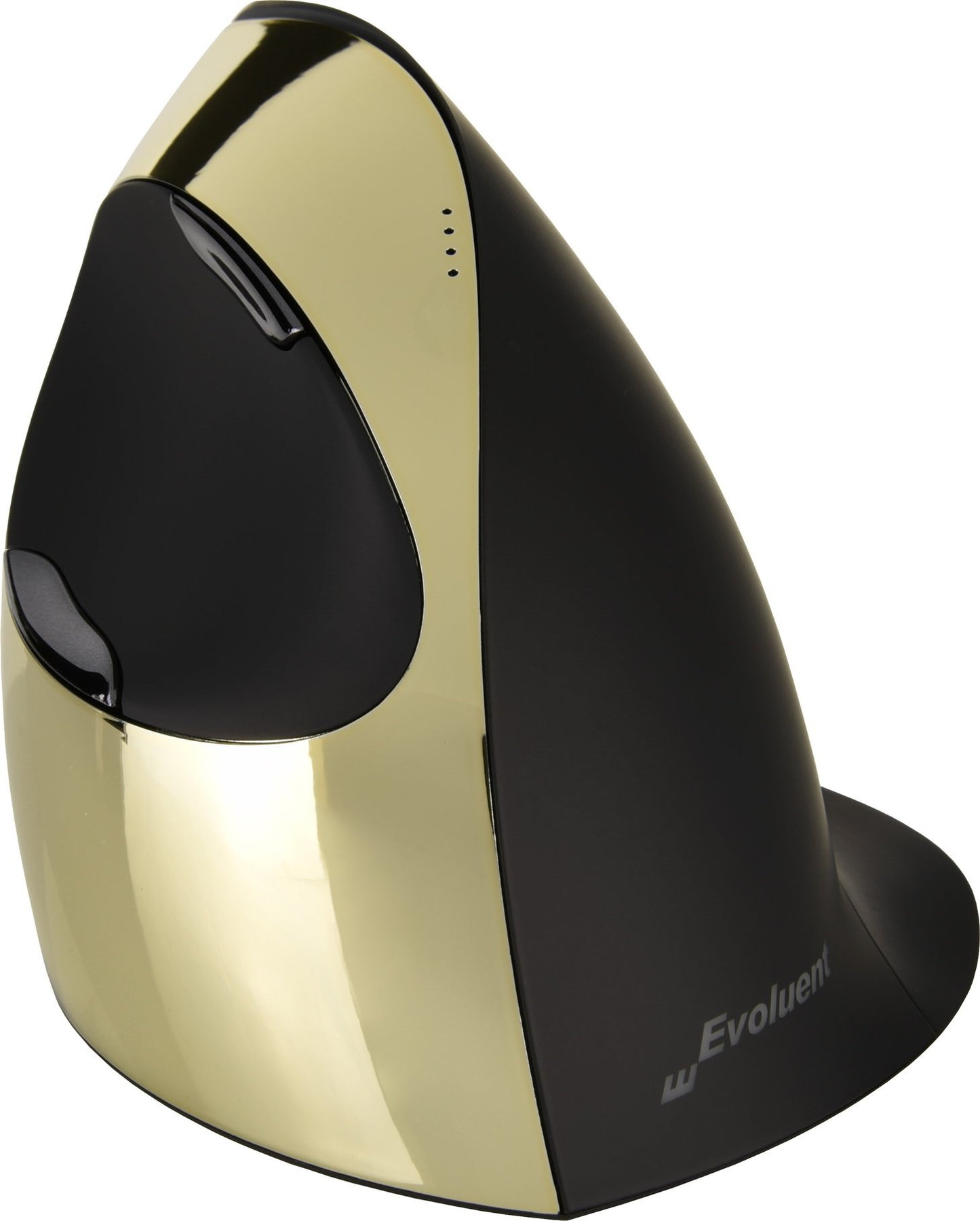 Evoluant Vertical Mouse C Series Wireless Right Hand Ergonomic Design Black/Chrome VMCRW, Clear