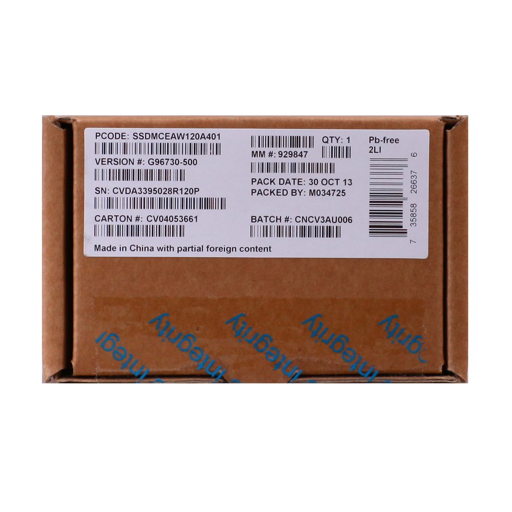 Intel Solid State Drive mSATA 120GB SATA III 0.85-Inch SSDMCEAW120A401