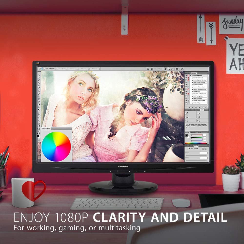 ViewSonic VA2446M-LED 24 Inch Full HD 1080p LED Monitor with DVI and VGA Inputs