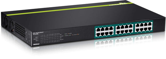 TRENDnet 24-Port Gigabit PoE+ Switch, TPE-TG240G, 24 x Gigabit PoE+ Ports, 370W Power Budget, 48 Gbps Switch Capacity, Rack Mount Kit Included, Ethernet Network Switch, Metal, Lifetime Protection