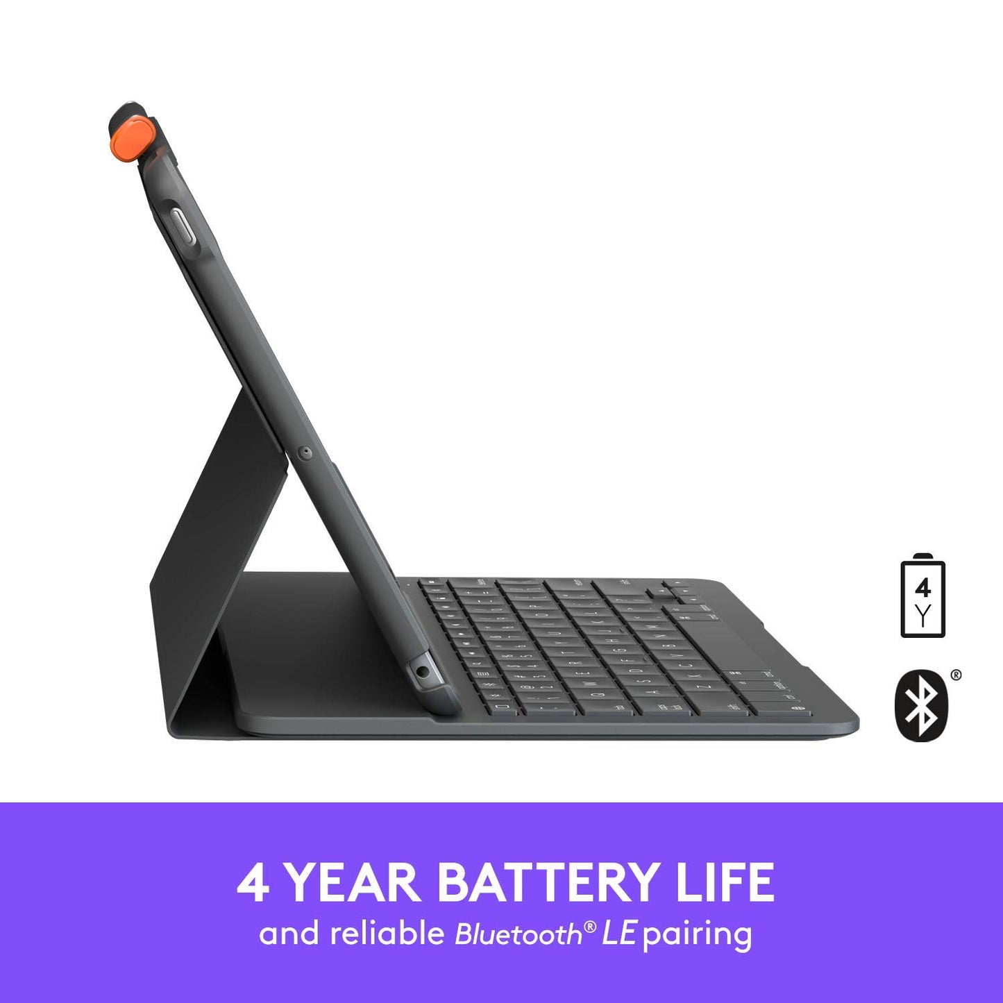 Logitech iPad (7th Generation) Keyboard Case | Slim Folio with Integrated Wireless Keyboard (Graphite)
