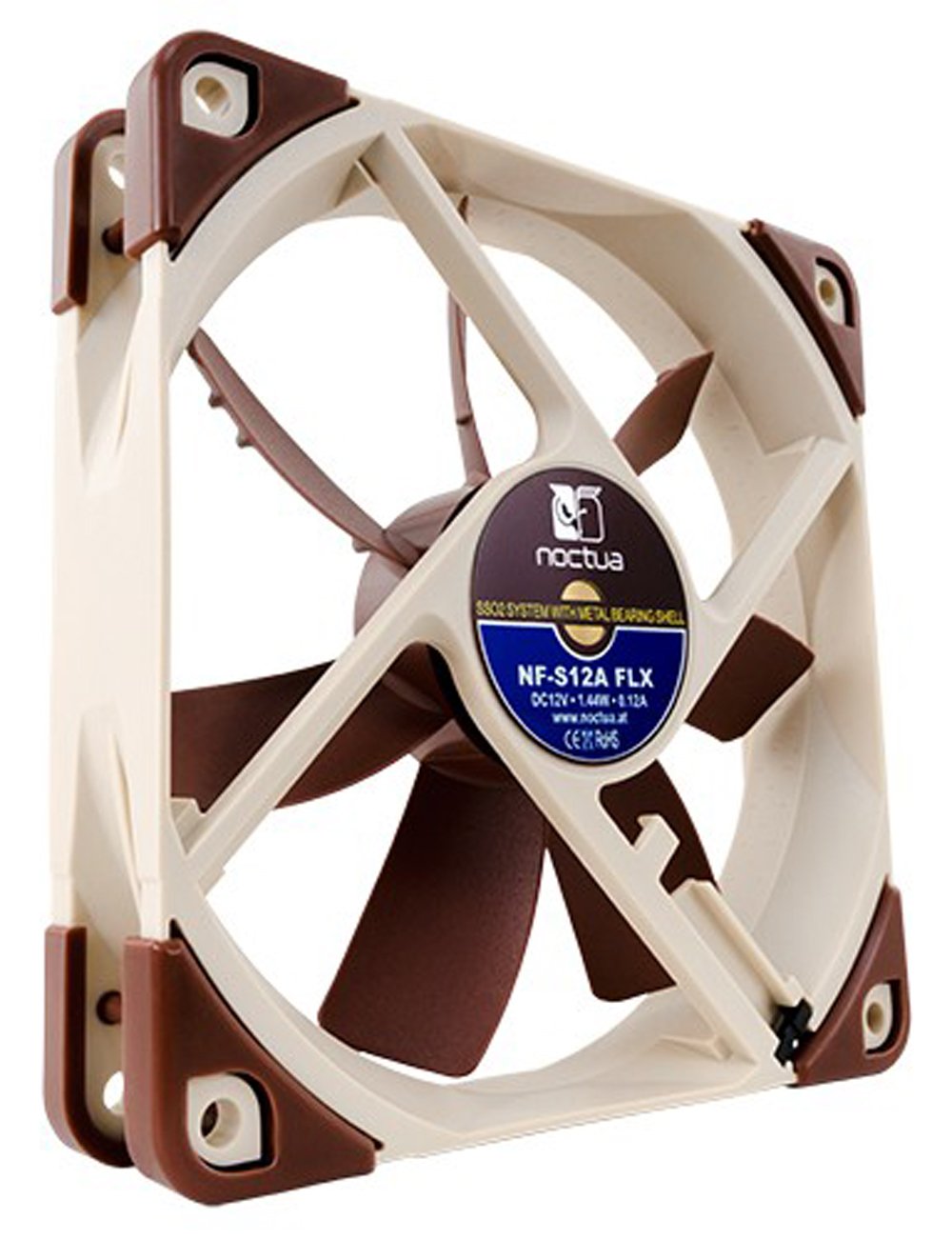 Noctua NF-S12A FLX, 3-Pin Premium Cooling Fan (120mm, Brown)