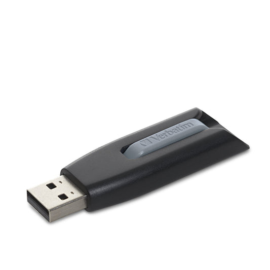 Verbatim 8GB USB 3.0 Store 'n' Go V3 Flash Drive - Cap-Less & PC / Mac Compatible - Gray