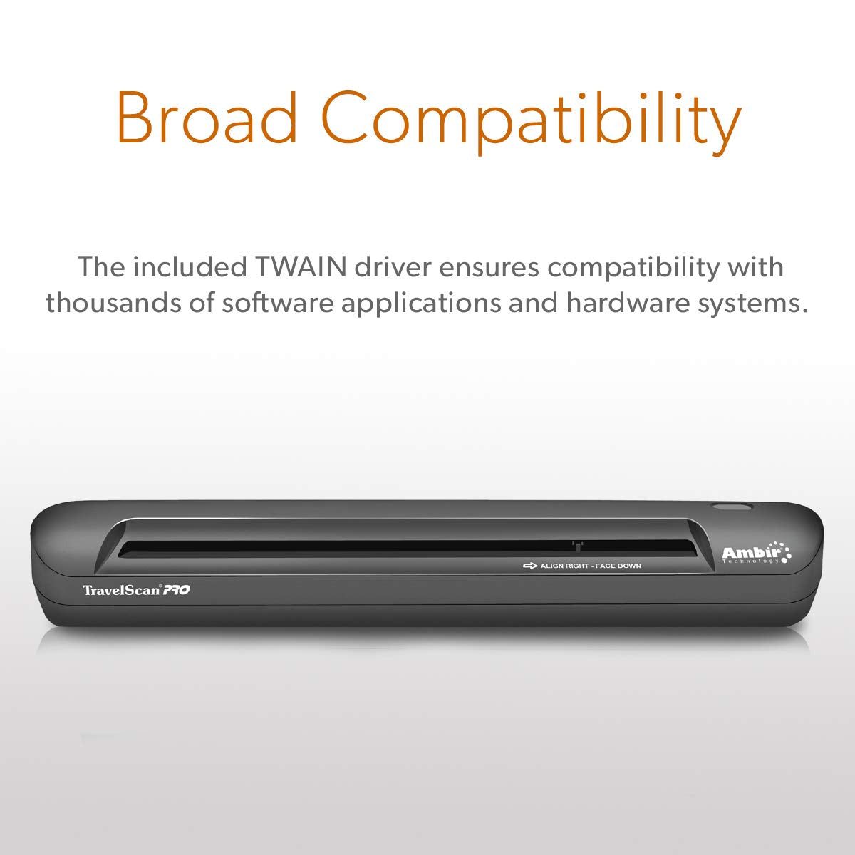 Ambir Technology PS600-AS TravelScan Pro Simplex Document and ID Scanner with AmbirScan