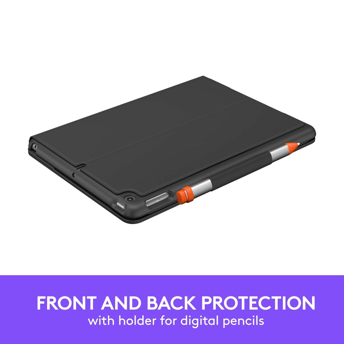 Logitech iPad (7th Generation) Keyboard Case | Slim Folio with Integrated Wireless Keyboard (Graphite)