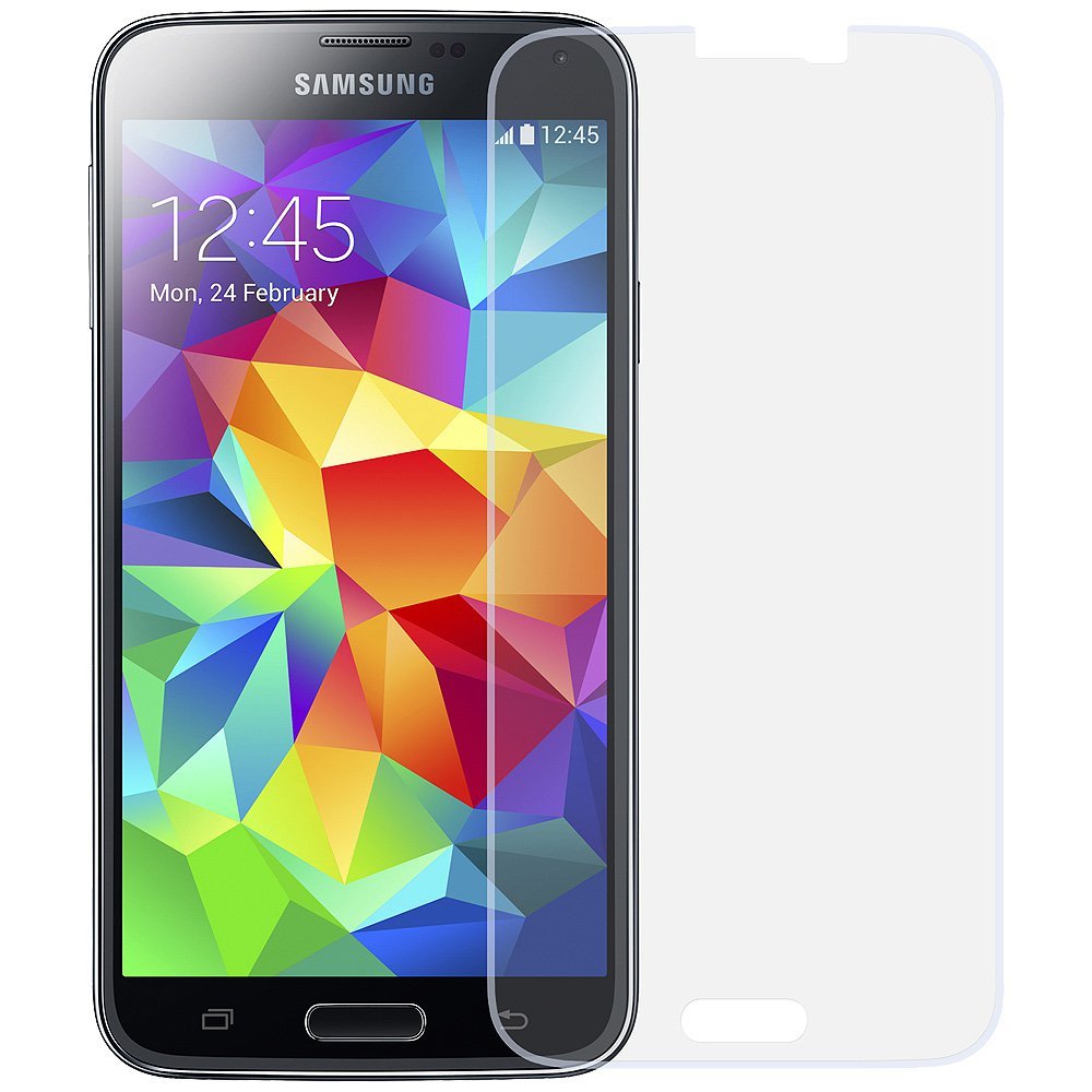 Amzer Kristal Tempered Glass Screen Protector Scratch Guard Shield with Cleaning Cloth for Samsung Galaxy S5 - Retail Packaging