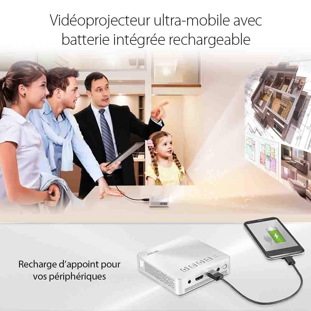 ASUS S1 200 lumen HDMI/MHL Built-in 6,000mAh Battery Power Bank Short-Throw LED Pocket Projector