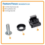Tripp Lite Rack Enclosure Square Hole Hardware 50-Piece Kit with 12-24 Screws and Washers Components SRCAGENUTS1224