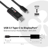 Club 3D USB C to Displayport Cable 1.4 8K 60Hz, 4K 120Hz and Displayport to USB C bi-Directional 1.8 Meter/6 Feet HDR Support.