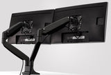 Mount-It! Dual Monitor Stand | Height Adjustable Dual Monitor Desk Mount | Mount Computer Monitors up to 32 Inches | VESA Mount 75x75 and 100x100, 20 Lb Capacity Each Arm, Black (MI-1772B)