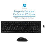 Macally Wireless Keyboard and Mouse Combo Bundle for PC, Desktop Computer, Laptop, Notebook, ChromeBook - Ultra Slim Cordless Keyboard Mouse Combo Set, Compatible with Windows 10/8/7/Vista/XP, etc.
