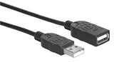 Manhattan 6-Feet High Speed USB Cable A Male/A Female 1.8m, Black (393843)