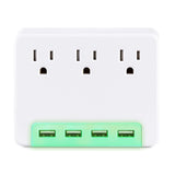 CyberPower P3WUH Multi-Hue Lighted Power Wall Tap, 3 Outlets, 4 USB Charge Ports