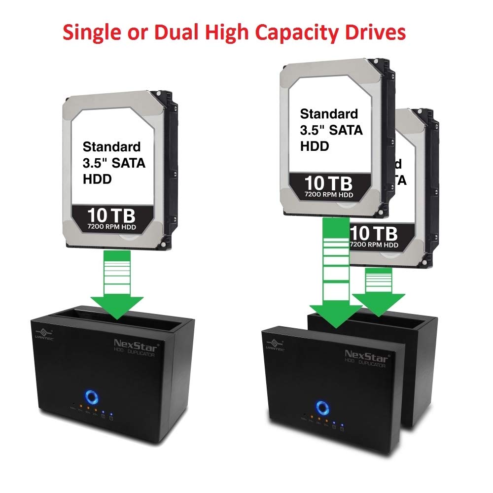 Vantec NexStar SATA III Hard Drive Duplicator Dock with USB 3.0 (NST-DP200S3-BK), Black