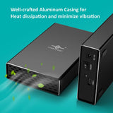 Vantec NST-371C31-BK NexStar Gx USB 3.1 Gen 2 Type-C 3.5" Sata HDD/SSD Enclosure, Comes with C to C and C to A Cable, Aluminum Casing, Black