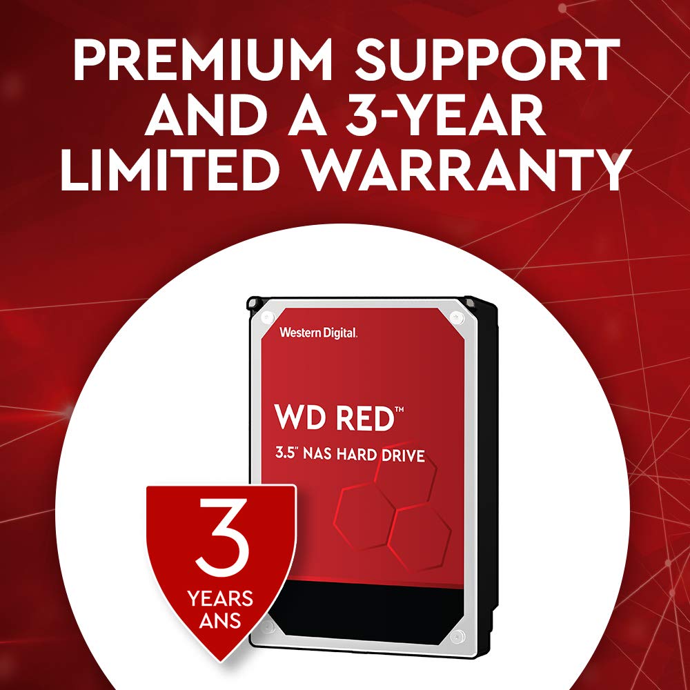 WD Red 8TB NAS Internal Hard Drive - 5400 RPM Class, SATA 6 Gb/s, 256 MB Cache, 3.5" - WD80EFAX