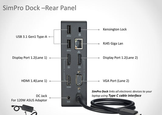 Open Box ASUS SimPro Dock, Black