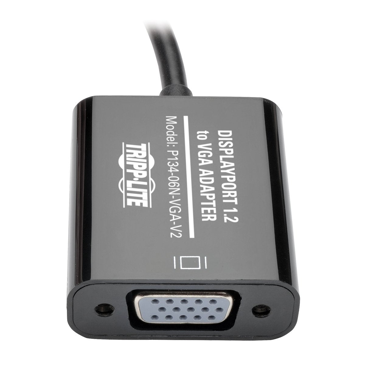 Tripp Lite DisplayPort to VGA Active Cable Adapter, DP 1.2, DP to HD15 (M/F), 1080p, DP2VGA, 6 in. (P134-06N-VGA-V2), Black