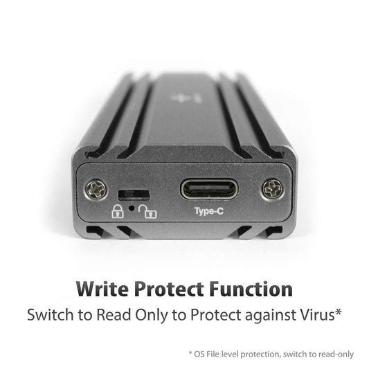 Vantec M.2 Nvme SSD to USB 3.1 Gen 2 Type C Enclosure with C to C Cable, Space Gray Color, ID6 (NST-206C3-SG)