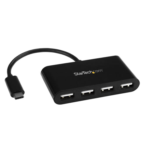 STARTECH USB C Hub 4 Port, USB-C to 4 x USB-A, Powered USB Hub, USB 2.0 Hub, USB Port Expander, USB Port Hub, USB Type C Hub
