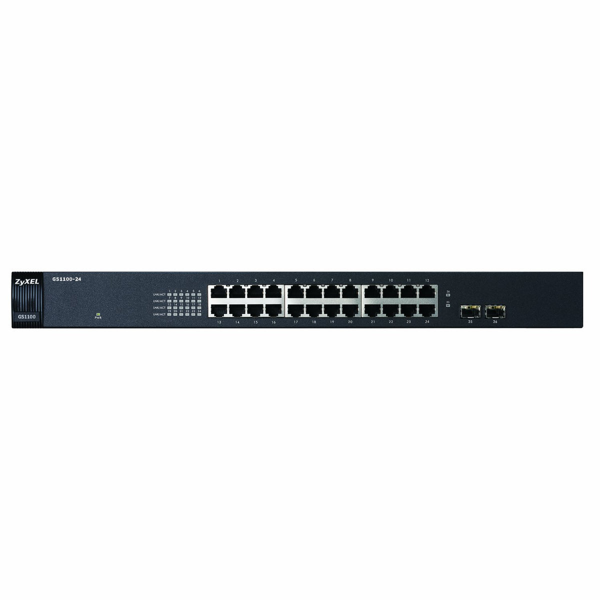 ZyXEL GS1100-24 24PORT Gigabit Rackmount Switch, Black