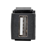 Tripp Lite USB 2.0 Keystone/Panel Mount Coupler (F/F), All-in-One, Black (U060-000-KP-BK)