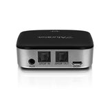 Aluratek ABC02F Bluetooth Audio Receiver and Transmitter, 2-in-1 Wireless 3.5mm, AUX, Optical Audio Adapter, Pairing with 2 Bluetooth Headphones Simultaneously in Transmitter Mode